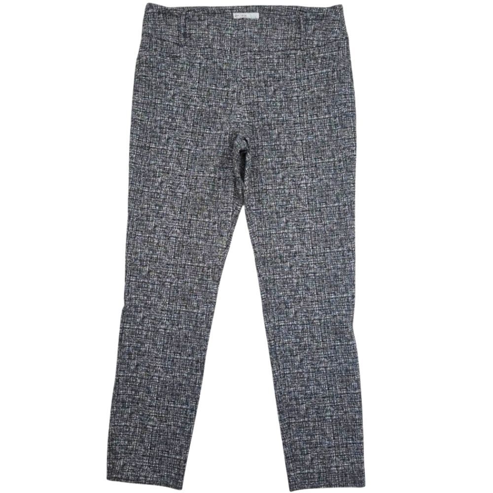 Est. 1946 Crosshatch Ankle Pants Black White Textured Stretch Pull On Size 14